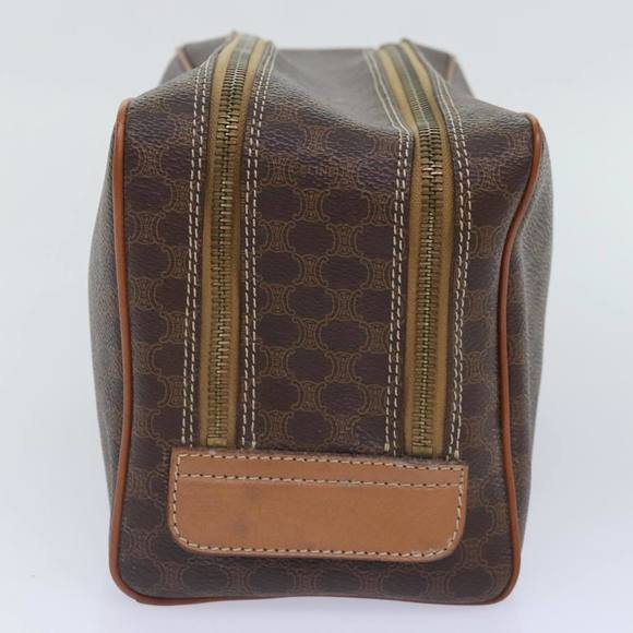 CELINE Macadam Canvas Clutch Bag PVC Leather Brown Gold Auth mr528 - Picture 3 of 16